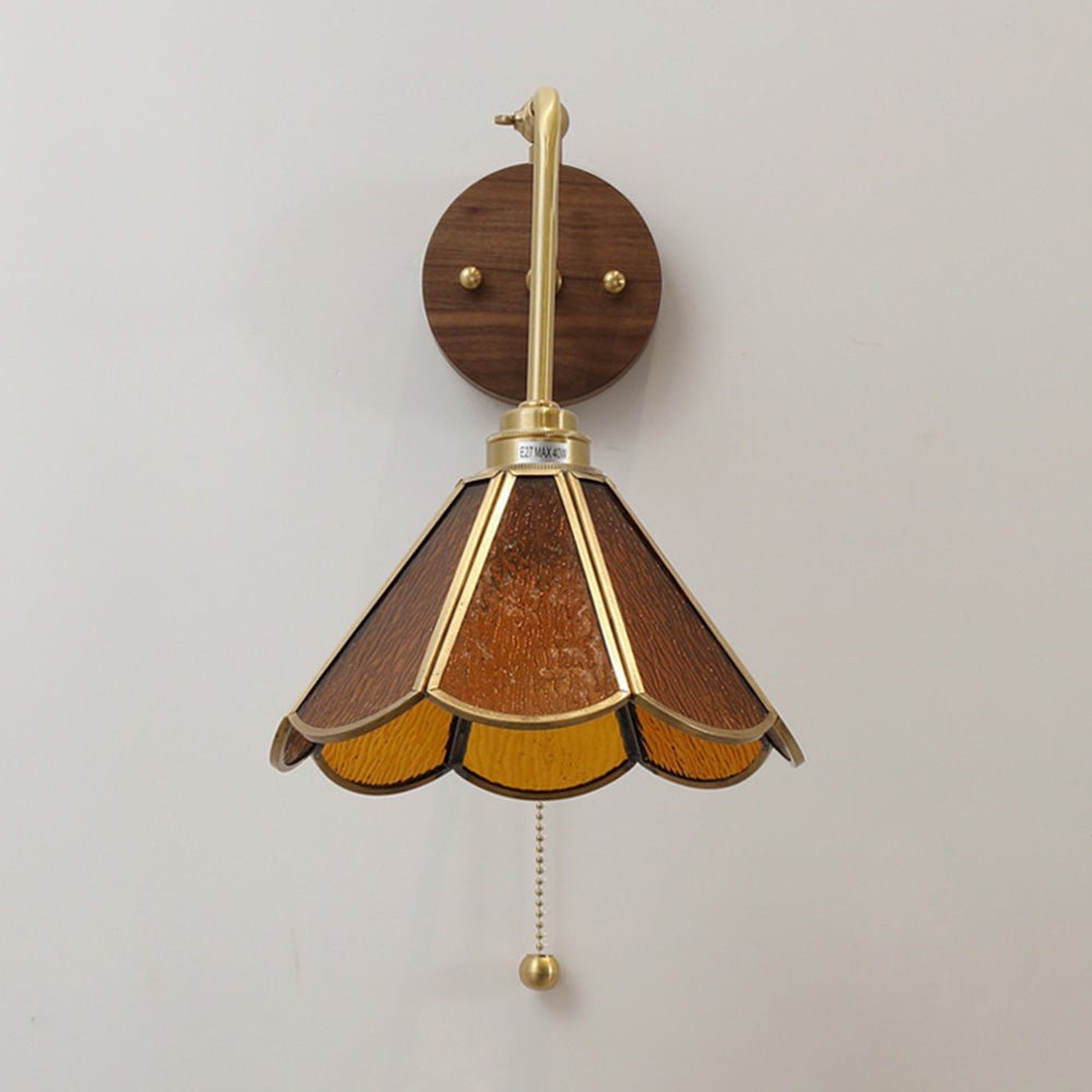 Vintage Brass Wall Light Sconce with Glass Shade – Elegant Indoor Fixture for Living Room and Bedroom 6