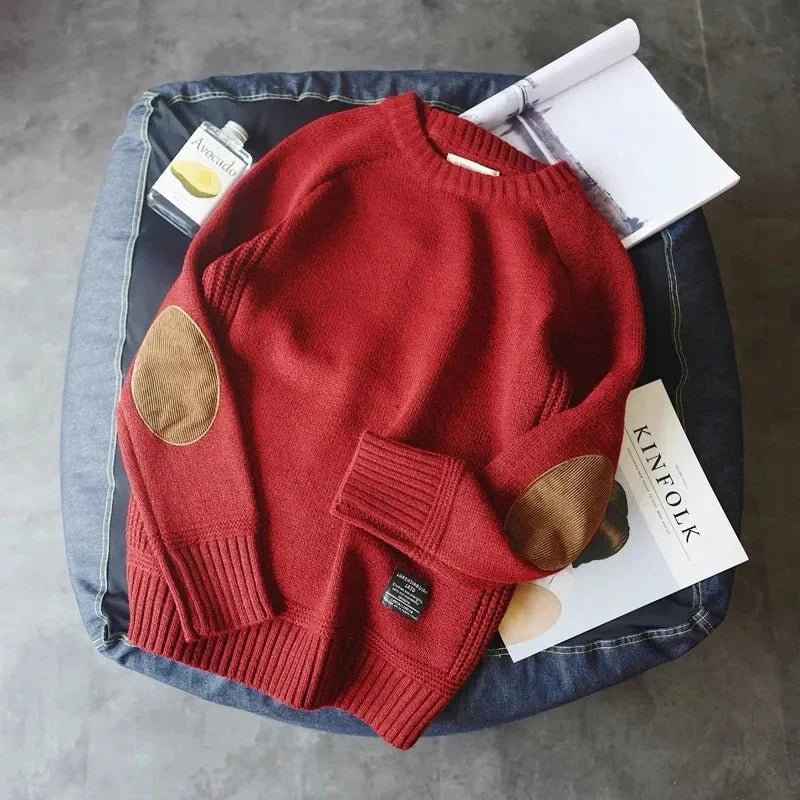 "Vintage Classic" Luxe Wool Jumper - Premium Wool Sweater (Red XS) - | Zavonix