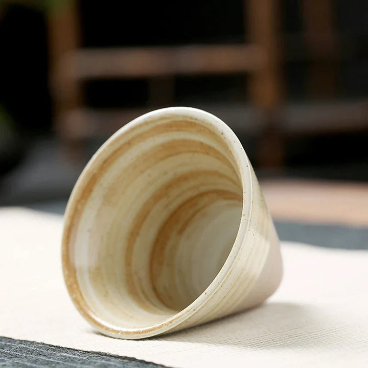 Vintage Cone Shaped Ceramic Espresso Cups Set with Holder – Handcrafted Demitasse Mugs for Unique Coffee Experience 6