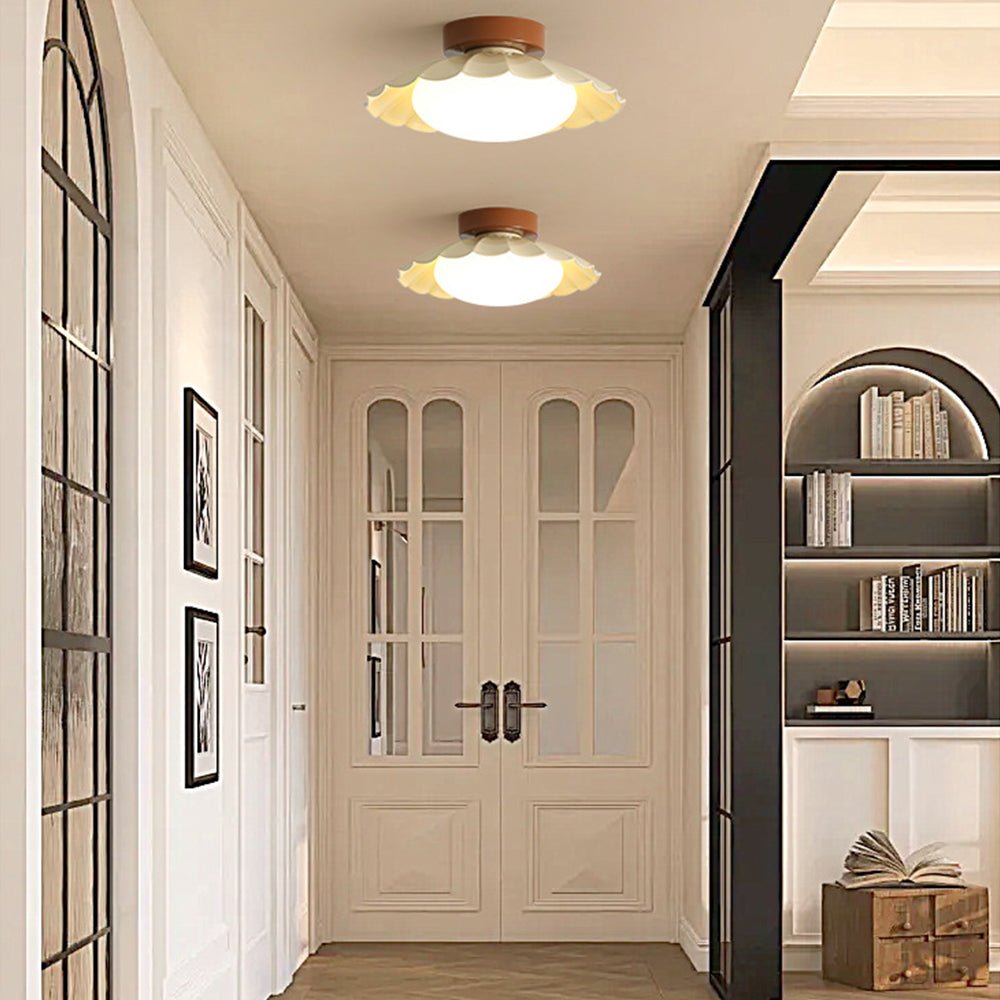 Vintage Flush Mount Ceiling Light with Acrylic Glow – Elegant Flower Design 1