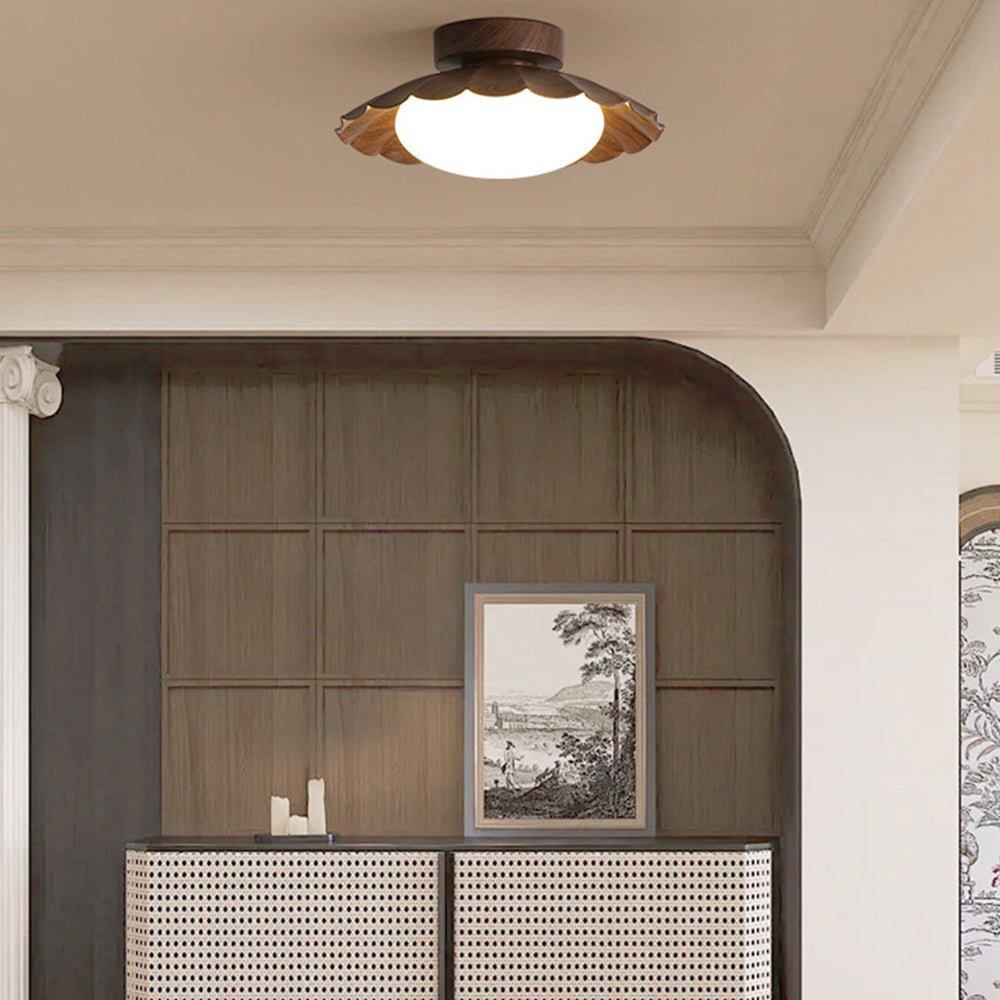 Vintage Flush Mount Ceiling Light with Acrylic Glow – Elegant Flower Design 7