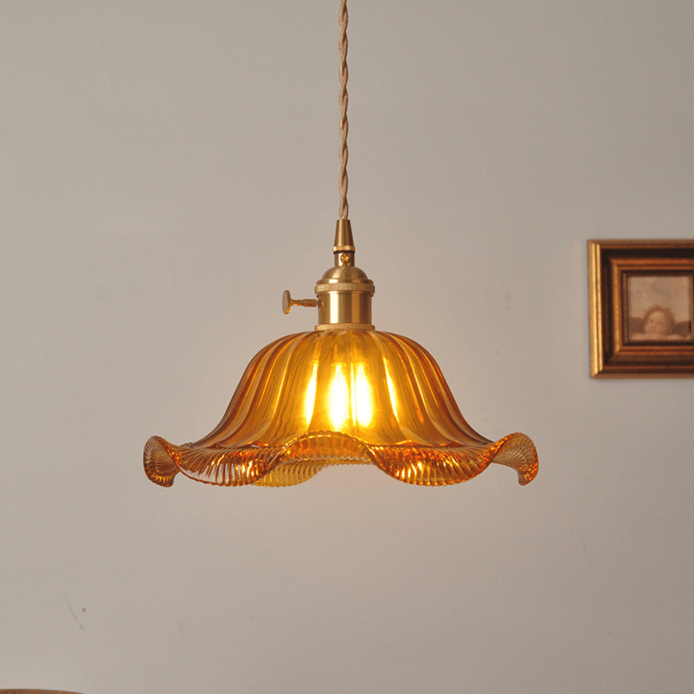 Vintage Glass Pendant Light Fixture for Dining Room and Kitchen – Adjustable Height Ceiling Light 4