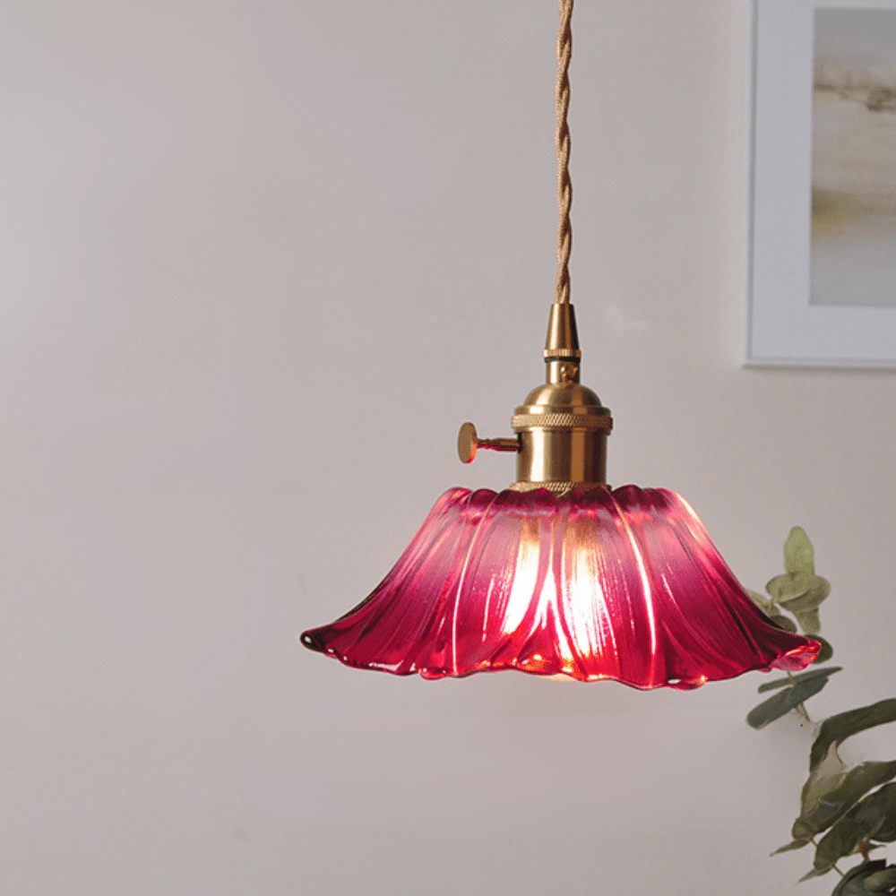 Vintage Glass Pendant Light Fixture for Dining Room and Kitchen – Adjustable Height Ceiling Light 2