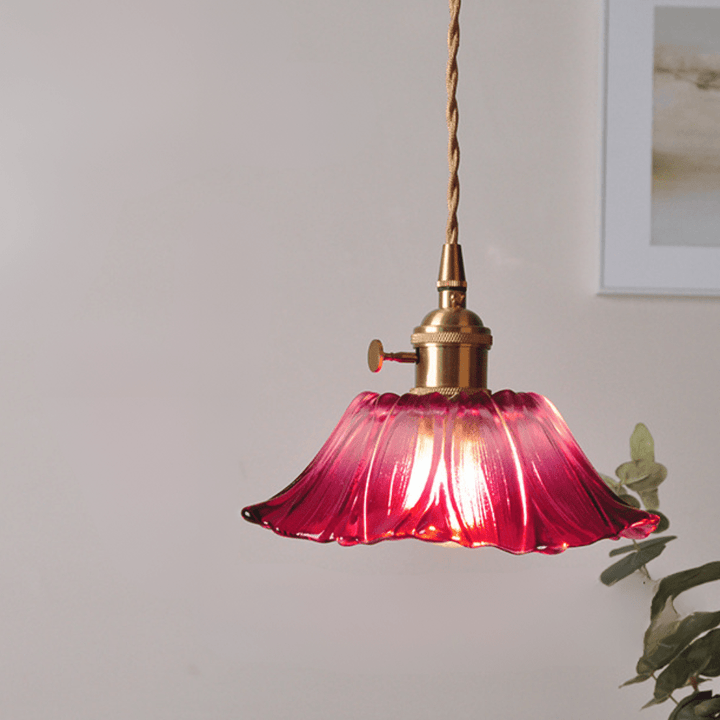 Vintage Glass Pendant Light Fixture for Dining Room and Kitchen – Adjustable Height Ceiling Light 2