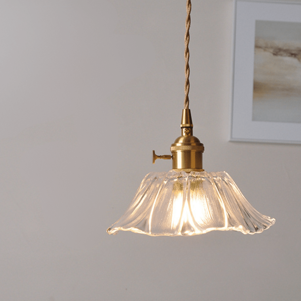 Vintage Glass Pendant Light Fixture for Dining Room and Kitchen – Adjustable Height Ceiling Light 5