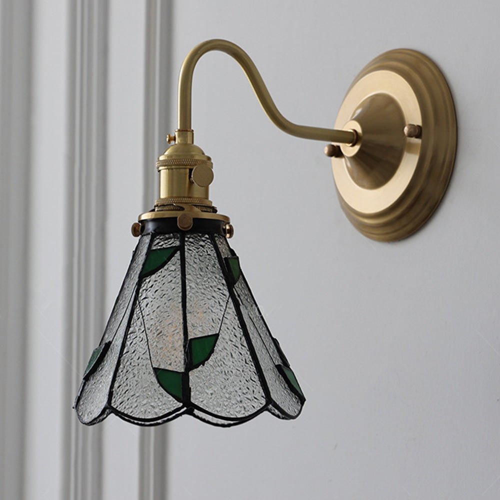 Vintage Glass Wall Light Fixture – Elegant Brass Sconce for Indoor Use, Perfect for Living Rooms and Bedrooms 1