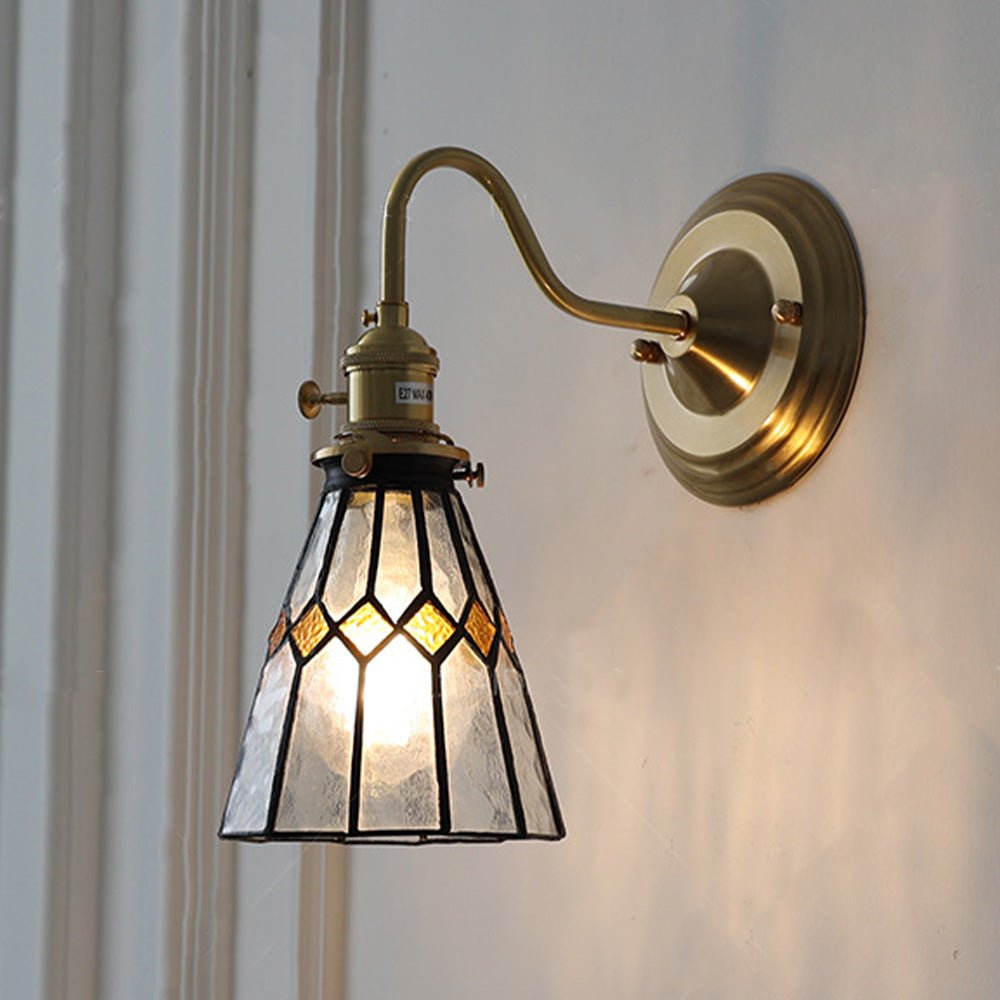 Vintage Glass Wall Light Fixture – Elegant Brass Sconce for Indoor Use, Perfect for Living Rooms and Bedrooms 4