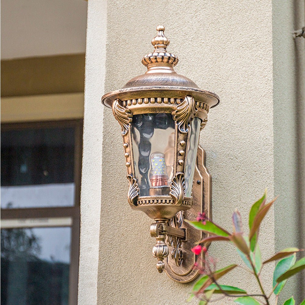 Vintage Outdoor Wall Lantern Light, Elegant Aluminum Outdoor Wall Sconce with Glass Shade for Garden and Patio 3