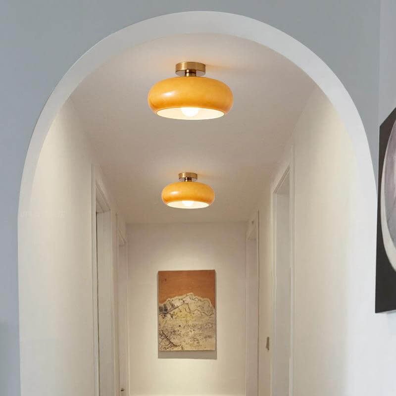 Vintage Round Glass Ceiling Light Fixture – Elegant Iron and Glass Design 2