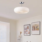 Vintage Round Glass Ceiling Light Fixture – Elegant Iron and Glass Design 12