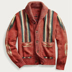 Vintage Sweater Retro Knitwear (Coral Red M) - | Zavonix
