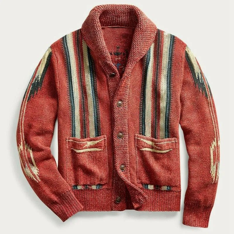 Vintage Sweater Retro Knitwear (Coral Red M) - | Zavonix