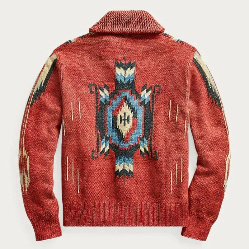 Vintage Sweater Retro Knitwear (Coral Red M) - | Zavonix