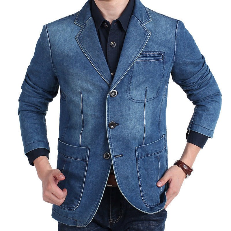 Virello — Classic Tailored Denim Jacket with Vintage Indigo Finish (Dark Navy XS) - | Zavonix