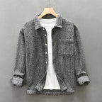 Virello — Men’s Cotton Blend Knitted Overshirt with Boucle Texture (S Gray) - | Zavonix