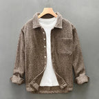 Virello — Men’s Cotton Blend Knitted Overshirt with Boucle Texture (S Gray) - | Zavonix