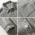 Virello — Men’s Cotton Blend Knitted Overshirt with Boucle Texture (S Gray) - | Zavonix