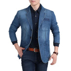 Virello — Classic Tailored Denim Jacket with Vintage Indigo Finish (Dark Navy XS) - | Zavonix