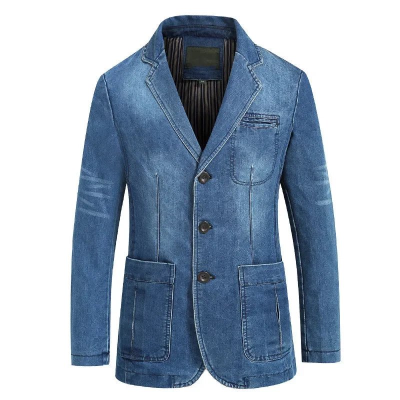 Virello — Classic Tailored Denim Jacket with Vintage Indigo Finish (Dark Navy XS) - | Zavonix