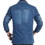 Virello — Classic Tailored Denim Jacket with Vintage Indigo Finish (Dark Navy XS) - | Zavonix