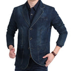 Virello — Classic Tailored Denim Jacket with Vintage Indigo Finish (Dark Navy XS) - | Zavonix