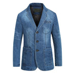 Virello — Classic Tailored Denim Jacket with Vintage Indigo Finish (Light Blue XS) - | Zavonix