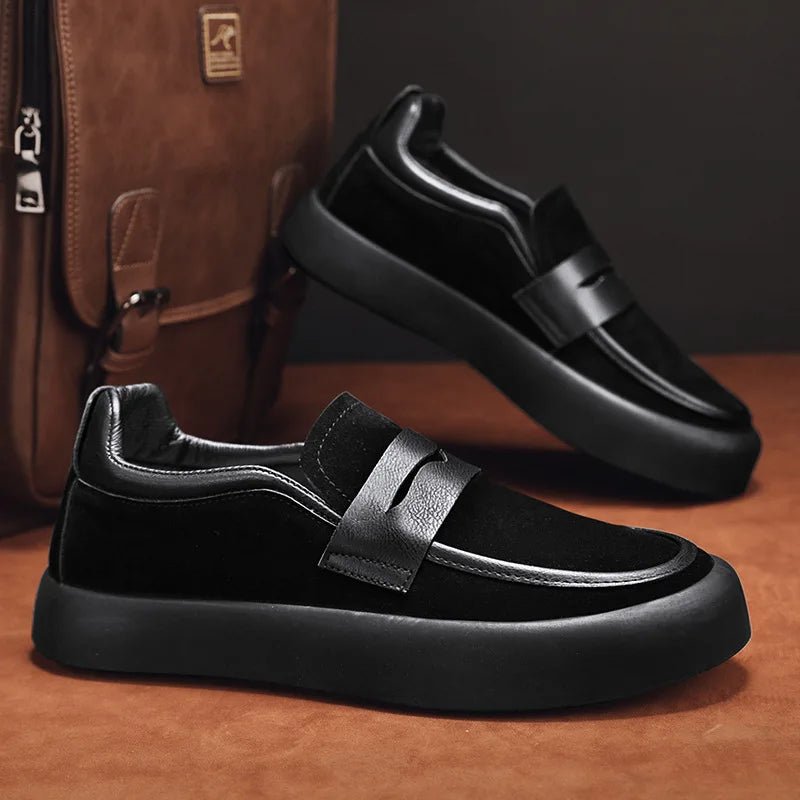 Vittorio Bianchi Italian Slip - On Sneakers (Black 6) - | Zavonix