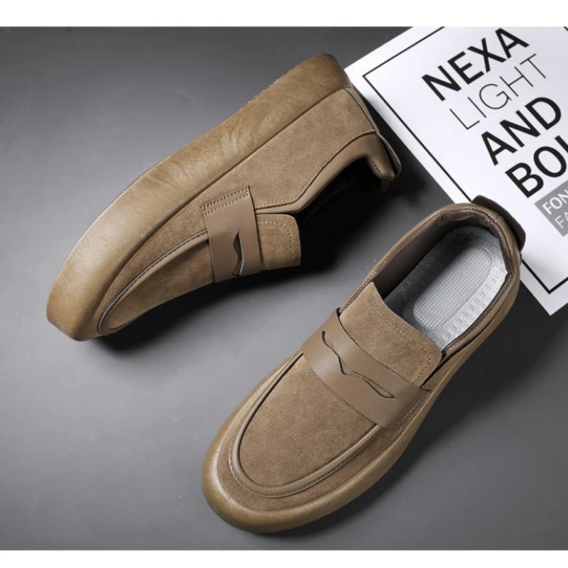 Vittorio Bianchi Italian Slip - On Sneakers (Khaki 6) - | Zavonix