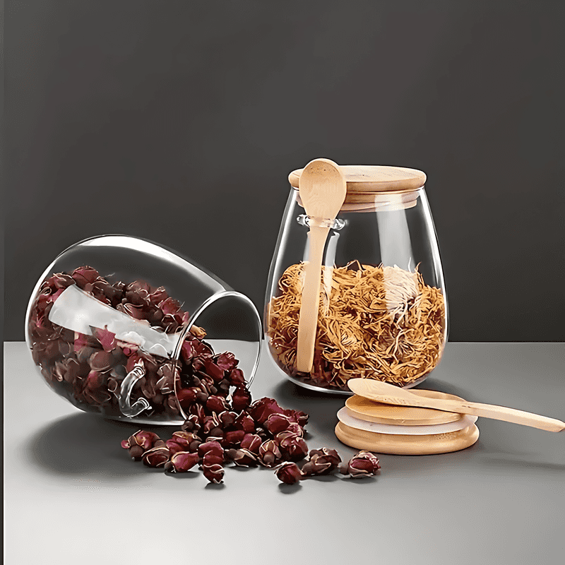 VivantSeal™ Airtight Glass Storage Jars with Bamboo Lids – Preserve Freshness and Flavor 6