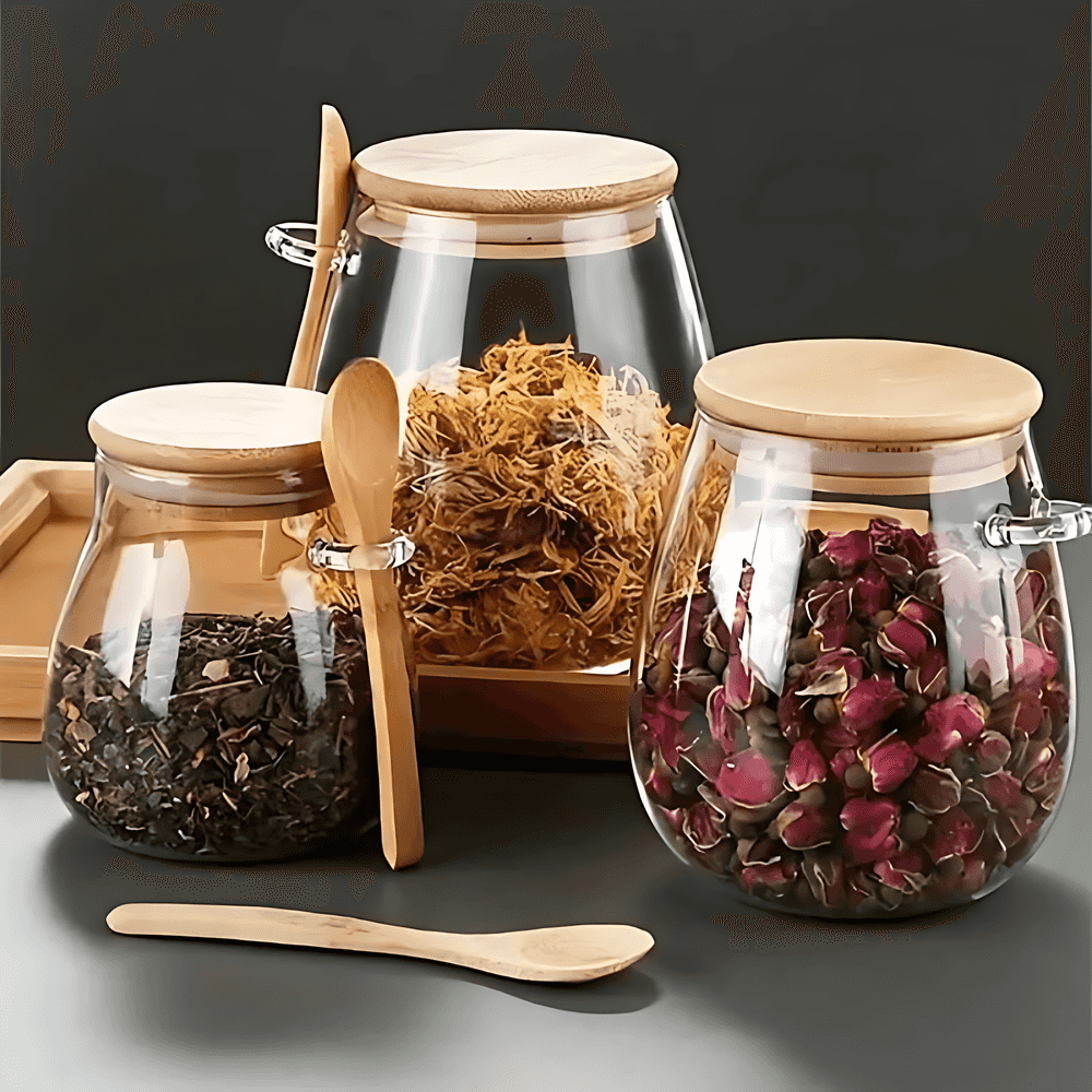 VivantSeal™ Airtight Glass Storage Jars with Bamboo Lids – Preserve Freshness and Flavor 1