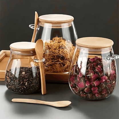 VivantSeal™ Airtight Glass Storage Jars with Bamboo Lids – Preserve Freshness and Flavor 1