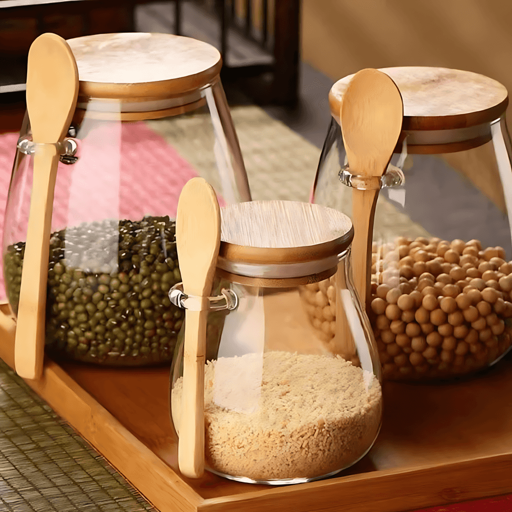 VivantSeal™ Airtight Glass Storage Jars with Bamboo Lids – Preserve Freshness and Flavor 7