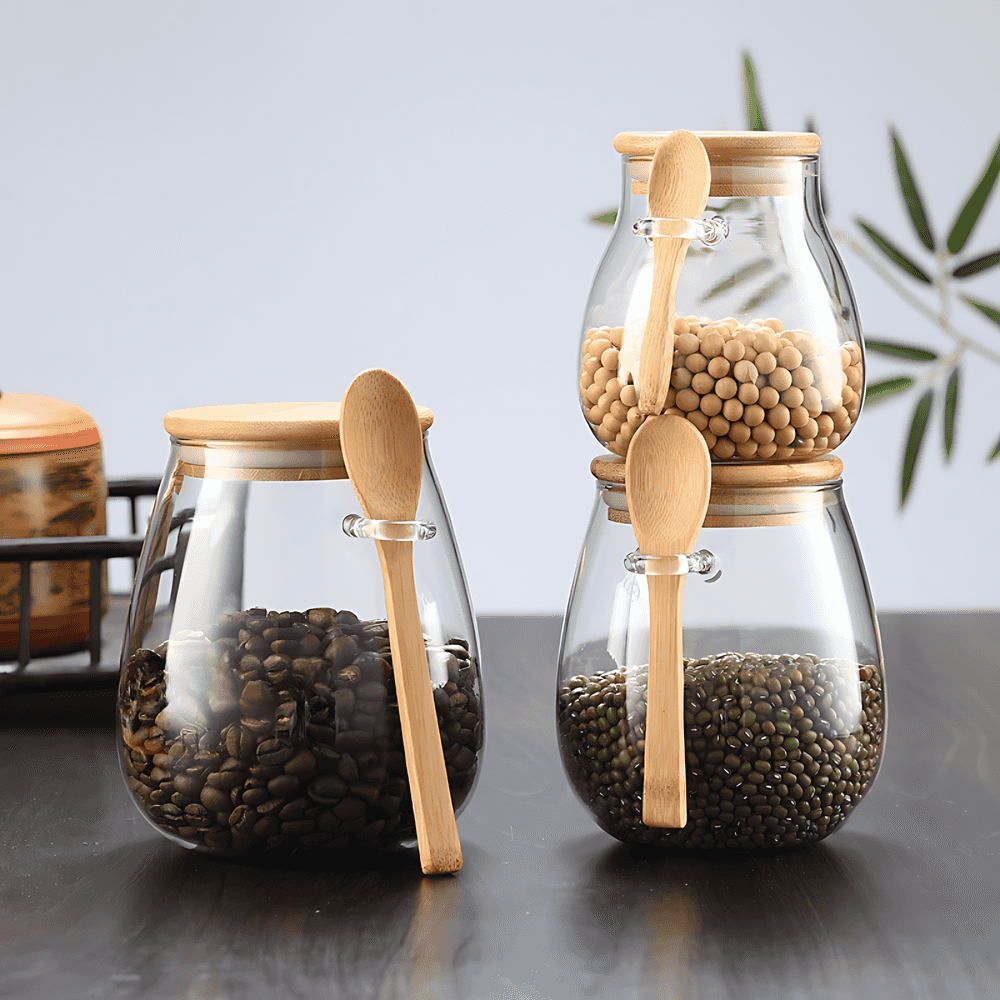 VivantSeal™ Airtight Glass Storage Jars with Bamboo Lids – Preserve Freshness and Flavor 8