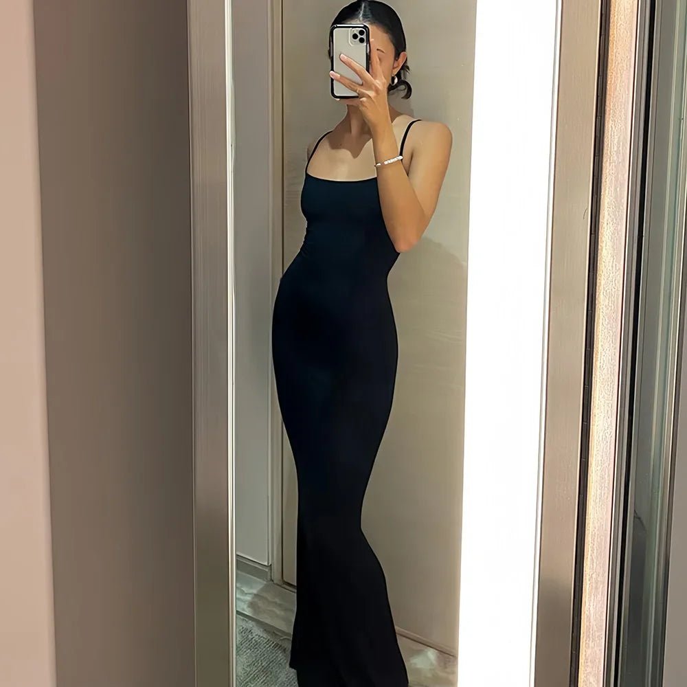 ViviLuxe™ Ankle - Length Camisole Dress — Own Every Curve and Command Every Room with Effortless Glamour (S black) - Dress | Zavonix