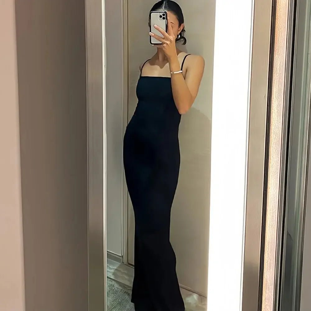 ViviLuxe™ Ankle - Length Camisole Dress — Own Every Curve and Command Every Room with Effortless Glamour (S black) - Dress | Zavonix