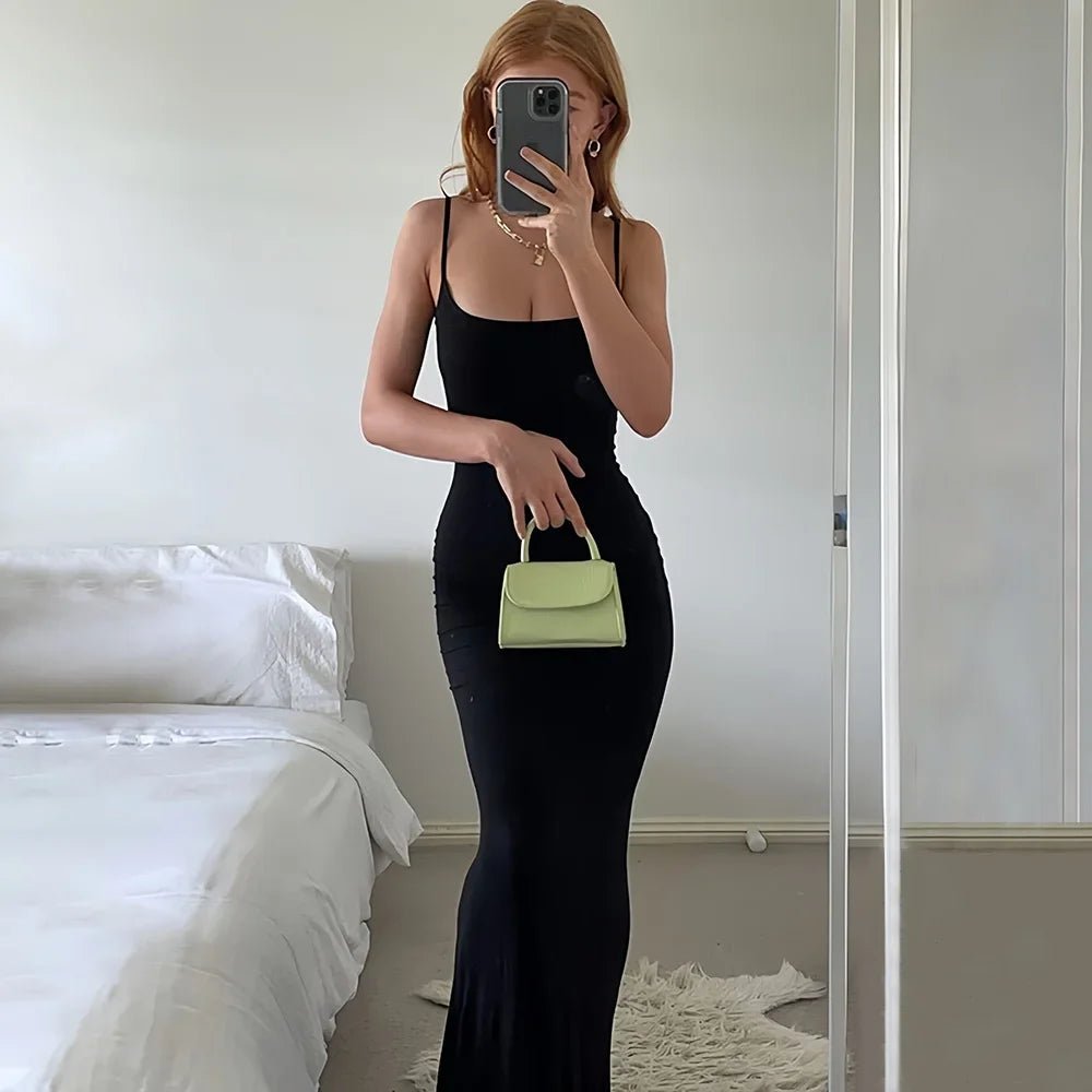 ViviLuxe™ Ankle - Length Camisole Dress — Own Every Curve and Command Every Room with Effortless Glamour (S black) - Dress | Zavonix