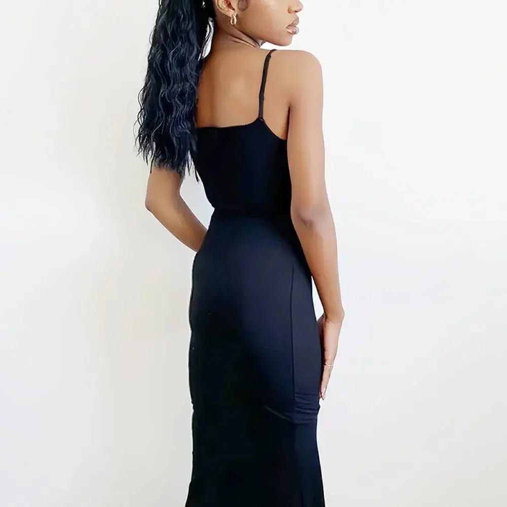 ViviLuxe™ Ankle - Length Camisole Dress — Own Every Curve and Command Every Room with Effortless Glamour (S black) - Dress | Zavonix