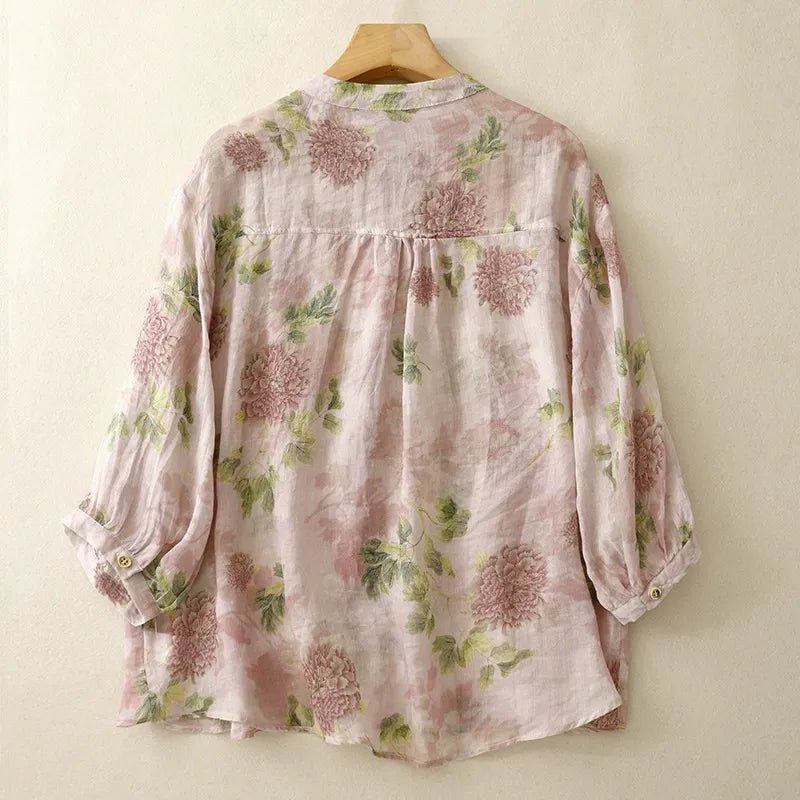 VOILE LINEN BLOUSE (XS ) - | Zavonix