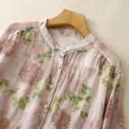 VOILE LINEN BLOUSE (XS ) - | Zavonix