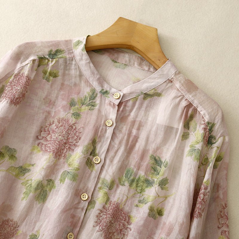 VOILE LINEN BLOUSE (XS ) - | Zavonix