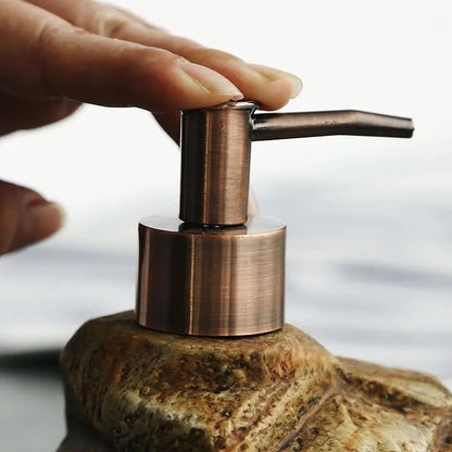 Volcanic-Inspired Ceramic Soap Dispenser with Slip-Resistant Base – Textured Design 3