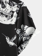 Vornex — Men's Skull Print Short Sleeve Shirt with Casual Fit (S ) - short | Zavonix