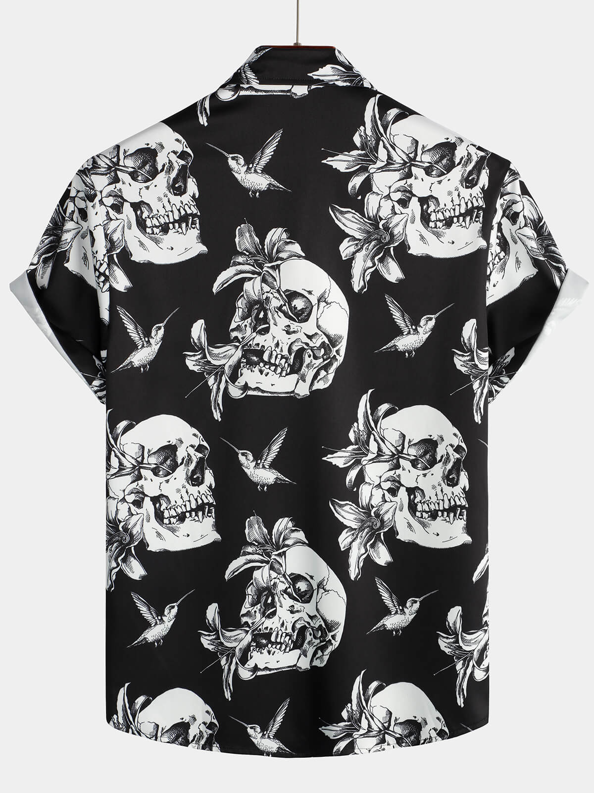 Vornex — Men's Skull Print Short Sleeve Shirt with Casual Fit - short - Zavonix