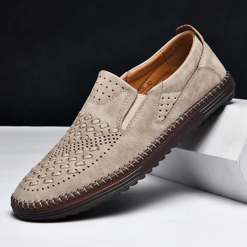 Watford Leather Slip - Ons (Beige US 6 / EU 38) - | Zavonix