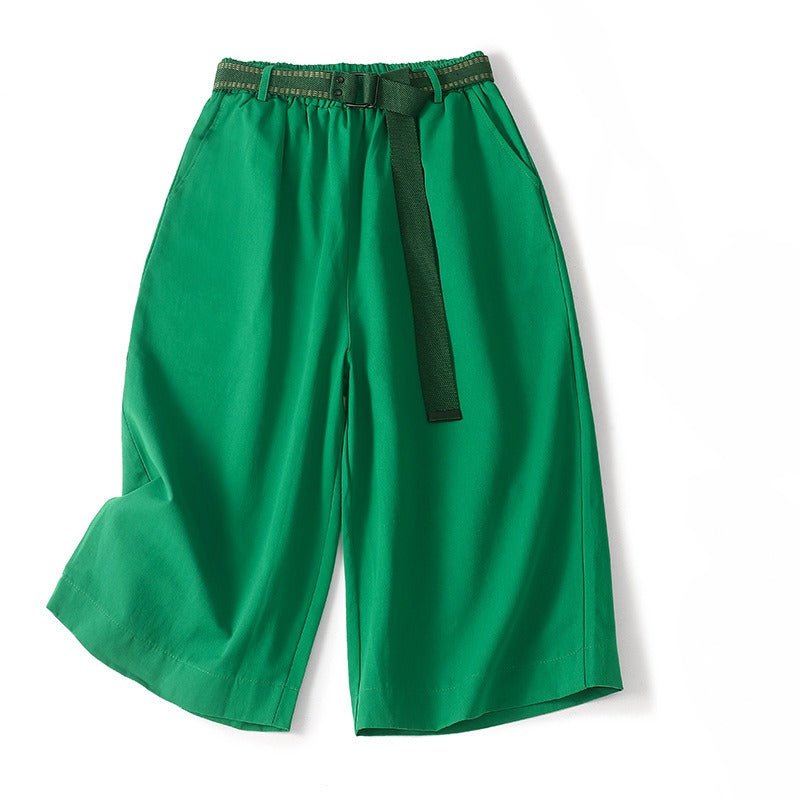 Wide - Leg Linen Shorts™ — Own Every Step with Effortless Cool and Confidence (Green XS) - | Zavonix