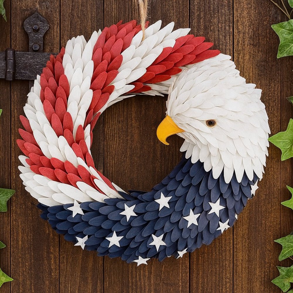 Wall Art Eagle Wreath | Durable Boxwood Display for Indoor and Outdoor Home Decor 0