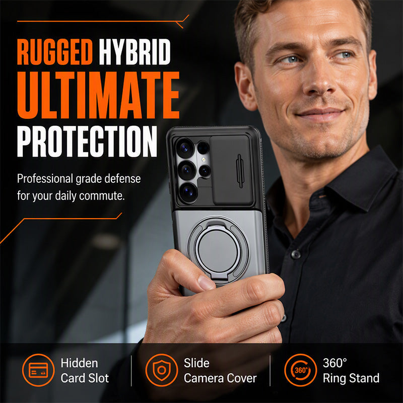 Wallet Phone Case Four Card Storage Sliding Lens Cover Product Image 02