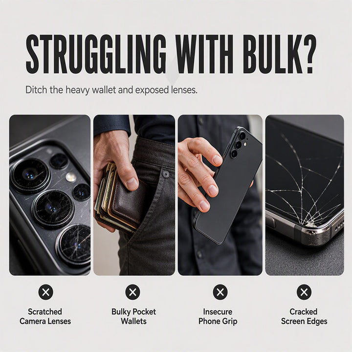 Wallet Phone Case Four Card Storage Sliding Lens Cover Product Image 03