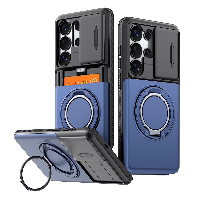 Wallet Phone Case Four Card Storage Sliding Lens Cover Product Image 10
