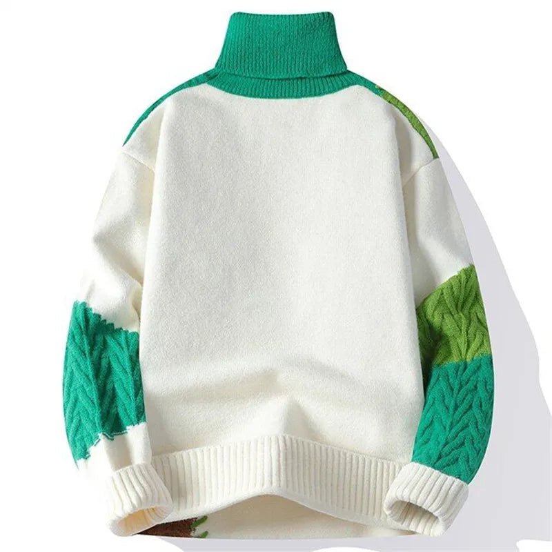 "Wilderness" Patchwork Sweater (Green XS) - | Zavonix